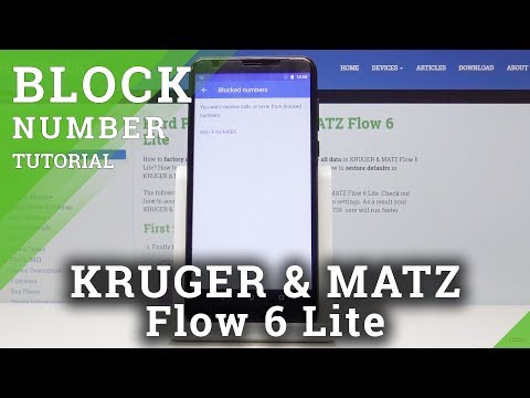 How to Create Blacklist in KRUGER & MATZ Flow 6 Lite - Block Number