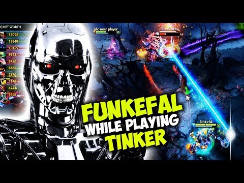 Funkefal While Playing TINKER - Inhuman Finger Speed And Comeback Vs Comman Spectre | Dota 2