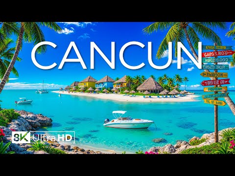 Cancun 8K – Tropical Paradise of White Sands & the Turquoise Caribbean Sea with Calming Music