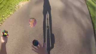 Solving a cube while juggling on a unicycle