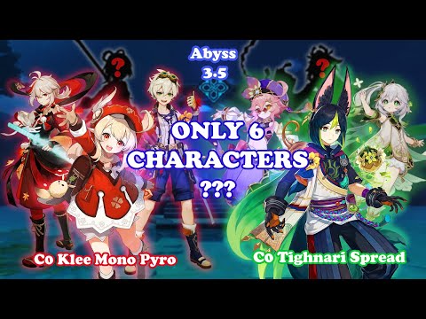 6 CHARACTERS ONLY - 3.5 Spiral Abyss | c0 Klee Mono Pyro & c0 Tighnari Spread | Genshin Impact