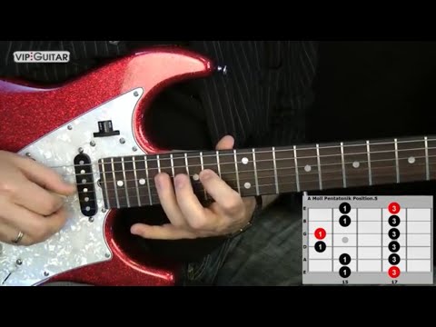 Die 5 Pentatoniken für Gitarre: "A-Moll Pentatonik Position.5" - Einfache Übung