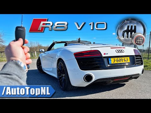 Audi R8 V10 Spyder *MANUAL* REVIEW on AUTOBAHN [NO SPEED LIMIT] by AutoTopNL