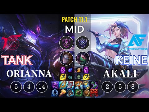 TLN Tank Orianna vs AF Keine Akali Mid - KR Patch 11.1