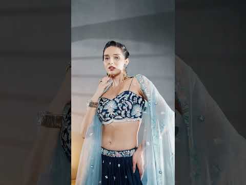 Teal Pure Chiffon Sequins embroidery Semi-Stitched Lehenga choli & Dupatta