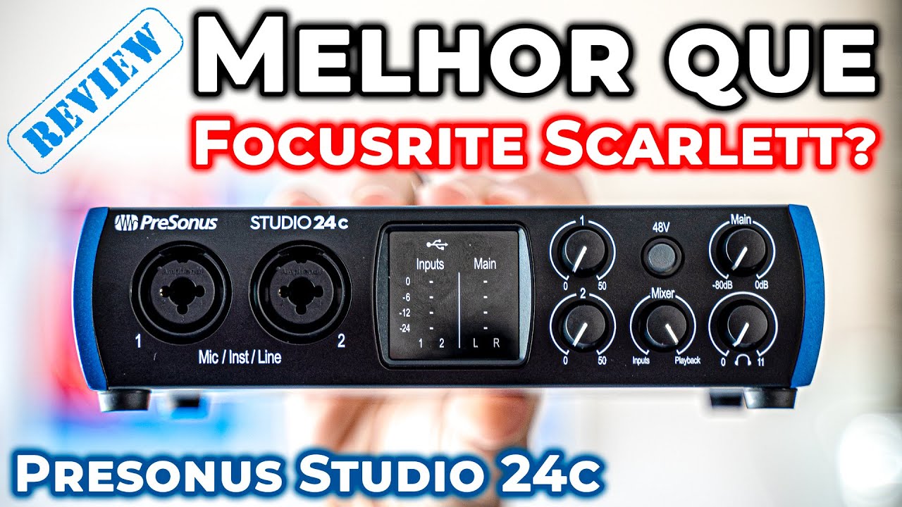REVIEW PRESONUS STUDIO 24C - Melhor que Focusrite Behringer, Arcano, interface de áudio Home Studio