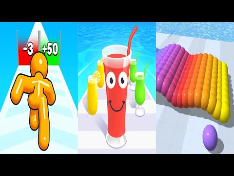 Tall Man Run VS Juice Run VS Canvas Run - All Level Gameplay Android iOS Ep 2