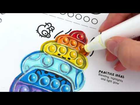 Pop It Coloring Tutorial 🌈 Using Ohuhu Alcohol Markers