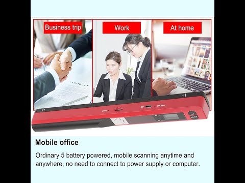 Document Scanner, Mini Portable Scanner 900DPI LCD Display JPG/PDF Format Document Image Handheld A4 Book video review thumbnail