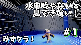 【新シリーズ】水から出たら死ぬマイクラ！『みずクラ！』【マイクラ】【マインクラフト】【Minecraft】