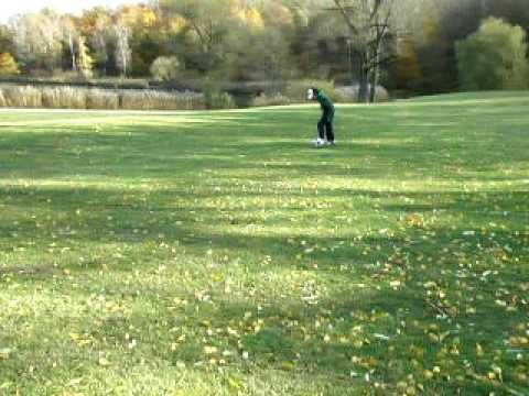 Saif kicking around the soccer ball
