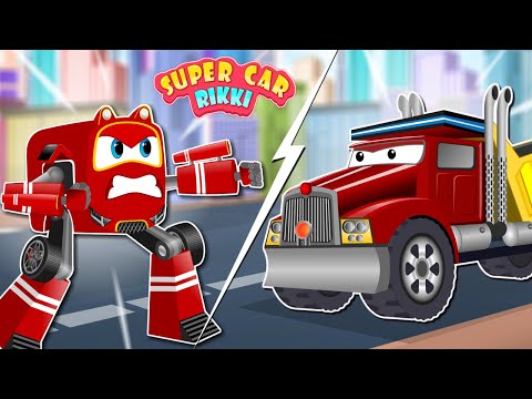 SuperCar Rikki Stops the Giant Monster Machine from Destroying The City!