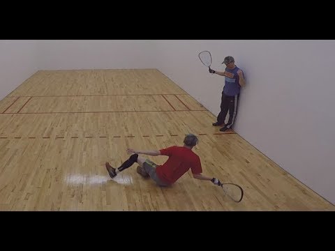 Micah racquetball slow motion superman kill shot 1-7-18