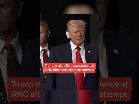 Trump makes first appearance at RNC after assassination attempt