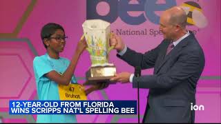 12-year-old from Florida wins Scripps National Spelling Bee