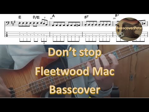 Fleetwood Mac Don't stop. Bass Cover Score Tabs Chords Transcription. Bass: John McVie