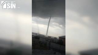 Impresionantes imágenes de tromba marina y granizada en Jimaní