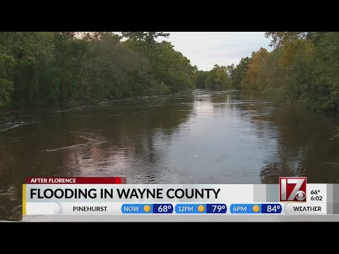 Water from the Neuse River in Goldsboro slowly receding