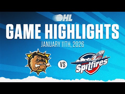 OHL Highlights: Brantford Bulldogs @ Windsor Spitfires Jan. 11, 2026