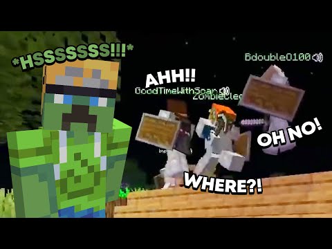 InTheLittleWood SCARES everybody with CREEPER sounds in the Minecraft LIFE SERIES