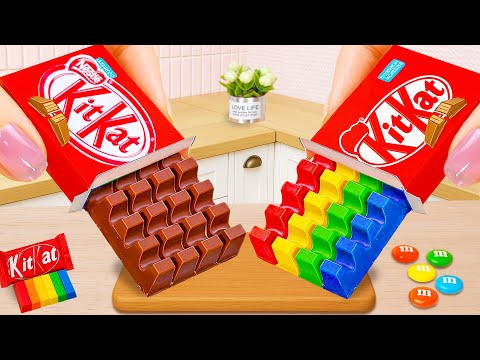 How to Make Rainbow Chocolate Cakes with Mini KitKat Bars 🍭🍫 | ASMR Baking Fun | Cute Mini Bakes