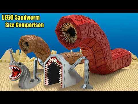 It's LEGO "DUNE" SANDWORM Vs Giant Creatures Size Comparison  I Survived 100 Days vs A WORM