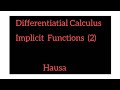 Differentiation Of Implicit Functions Da Hausa 2