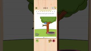 Brain Test 5 Level 35: The bird must get to his nest Walkthrough
