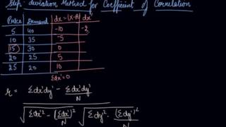 Step Deviation Method for Coefficient of Correlation | Class 11 Economics Collection of Data