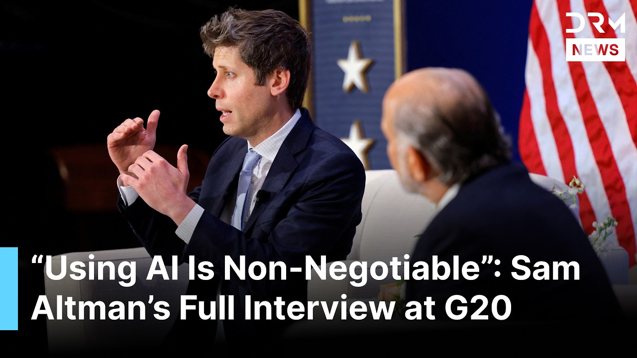 Sam Altman G20 interview 2025 flags cyber risk - YouTube