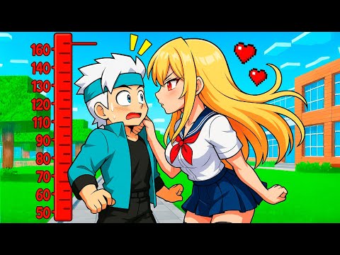 A HISTORIA DE AMOR da GAROTA mais ALTA DA ESCOLA no Minecraft