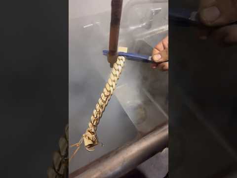 Making this CHUNKY 14K Miami Cuban link bracelet. INSANE PROCESS #gusvillajewelry #goldbracelet