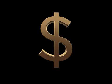 8 - Free Looping Golden Dollar Sign With Alpha Channel (4K)