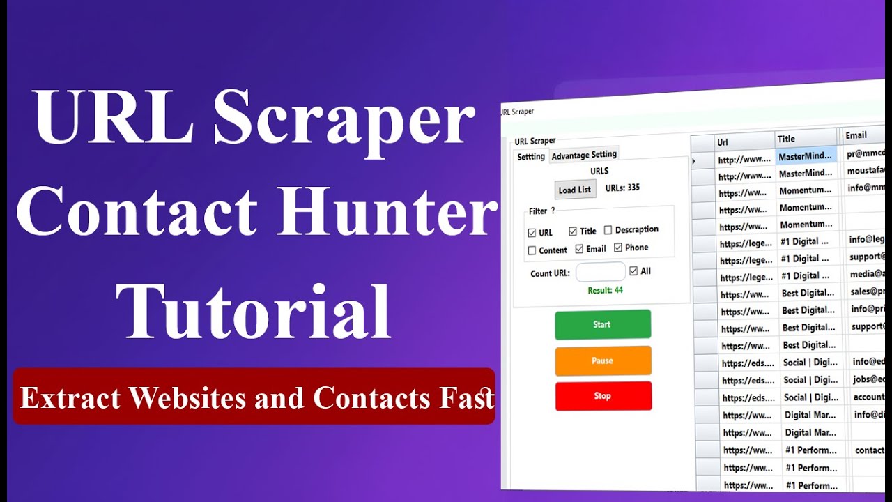 URL Scraper & Contact Hunter Tutorial | Extract Websites and Contacts Fast #contact #automation