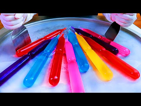 ice pops ice cream crushed ice cream rolls street food - ايسكريم رول ايس كريم غوار