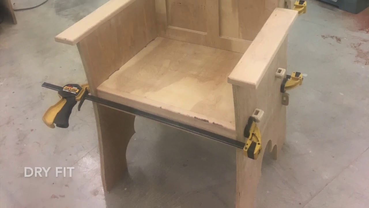 Throne cut from a single sheet of plywood.