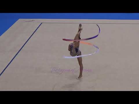Aliya ASSYMOVA (KAZ) ribbon - 2015 Stuttgart worlds Qualifs