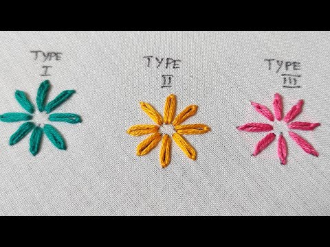 3 Different Ways to make Lazy Daisy Stitch - Hand Embroidery for Beginners