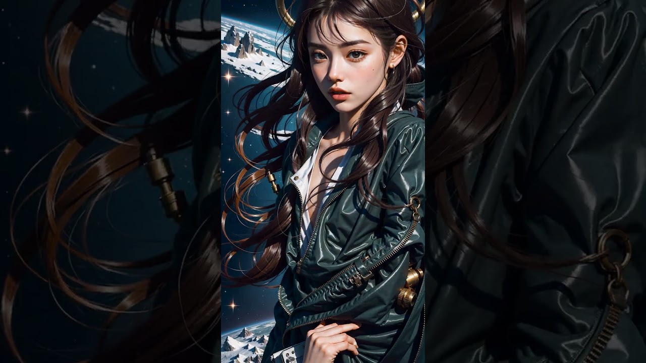 SPACE × AI Girl created by stable diffusion #subscribe #space #ai #stablediffusion #shorts