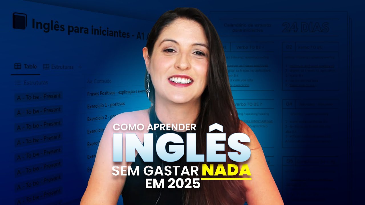 Inglês do Zero sem gastar NADA. Tabela com exercícios e calendário interativo!