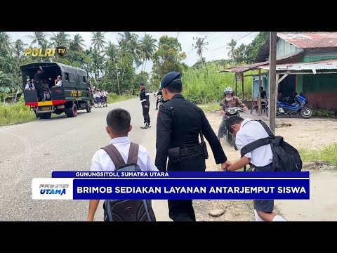 BRIMOB POLDA SUMUT BERIKAN LAYANAN ANTAR JEMPUT SISWA SEKOLAH KOTA GUNUNGSITOLI