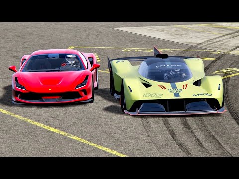 Aston Martin Valkyrie AMR Pro vs Ferrari F8 Tributo - Top Gear Track