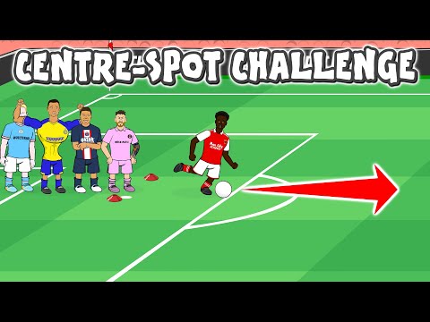 CENTRE-SPOT CHALLENGE: Footballers Attempt (Ronaldo Messi Saka De Bruyne and more!)