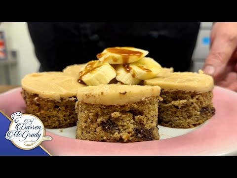 Salted Caramel Banana Cake with Chocolate Chips