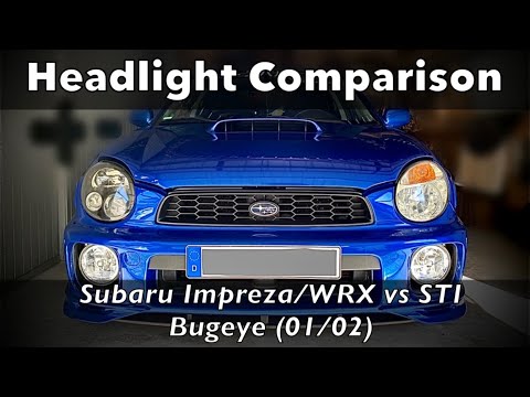 Subaru Impreza WRX vs STI Headlights comparison JDM Bugeye