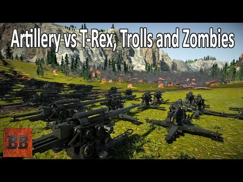 Artillery vs T-Rex, Trolls and Zombies - Ultimate Epic Battle Simulator 2 – UEBS 2