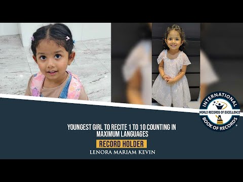 YOUNGEST GIRL TO RECITE 1 TO 10 COUNTING IN MAXIMUM LANGUAGES