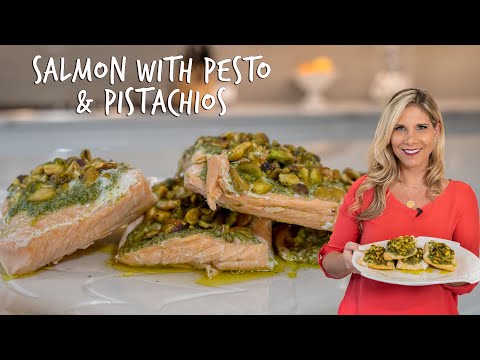 Salmon with Pesto & Pistachios