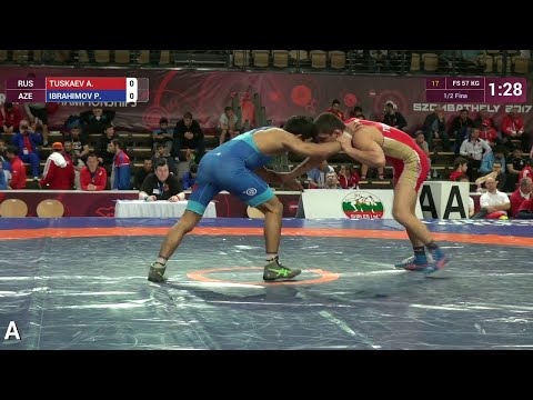 1/2 FS - 57 kg: A. TUSKAEV (RUS) df. P. IBRAHIMOV (AZE), 3-2