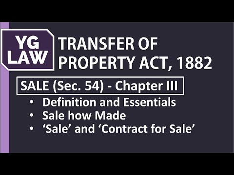 Sale of Immovable Property - TPA - YG Law
